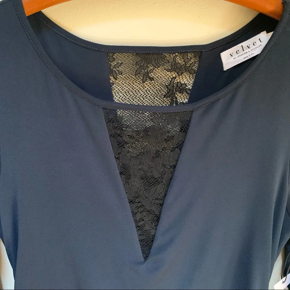 Ruched Bodycon ~new~ Deep Blue Midi Dress from Velvet by Graham & Spencer